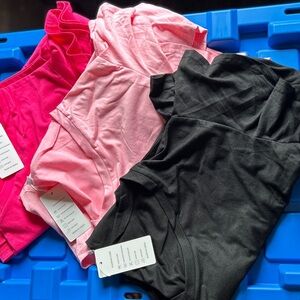 3 Piece Hot and Pastel Pinks and Black T-Shirt Set